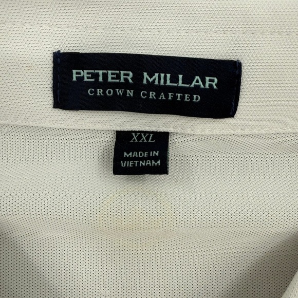 Peter Millar Crown Crafted Men's White Tailored Fit Polo Shirt Size XXL NEW - Picture 3 of 14